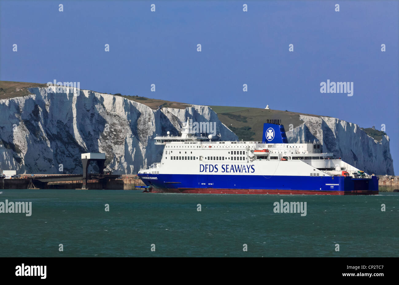 3781. DFDS Ferry berthing, Dover Harbour, Kent, UK Stock Photo