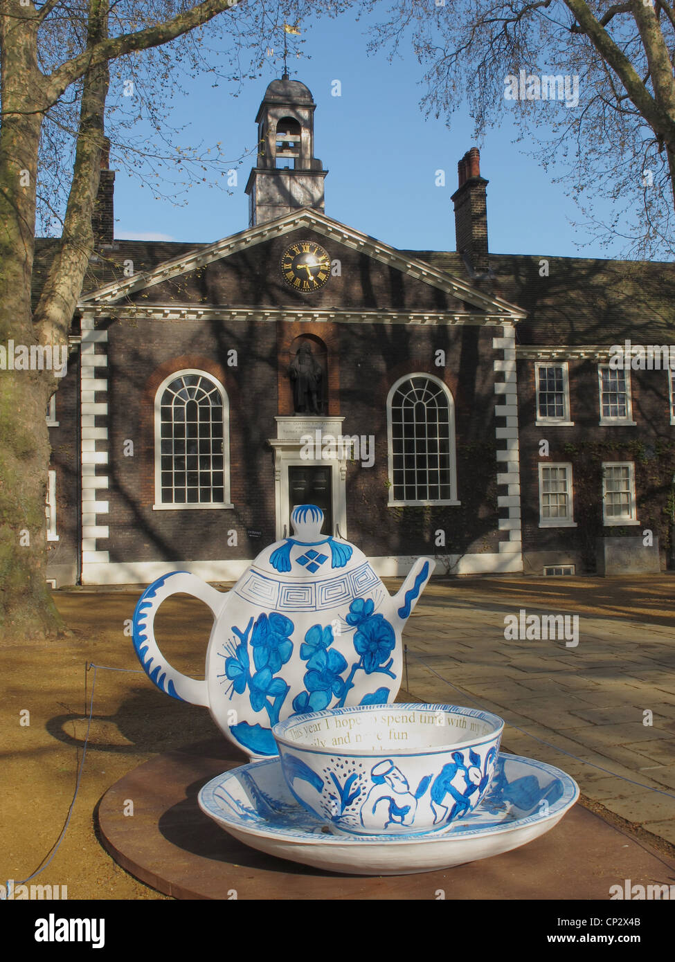 Exhibition of giant tea set at the Geffrye Museum in Hackney, London, as part of the 2012