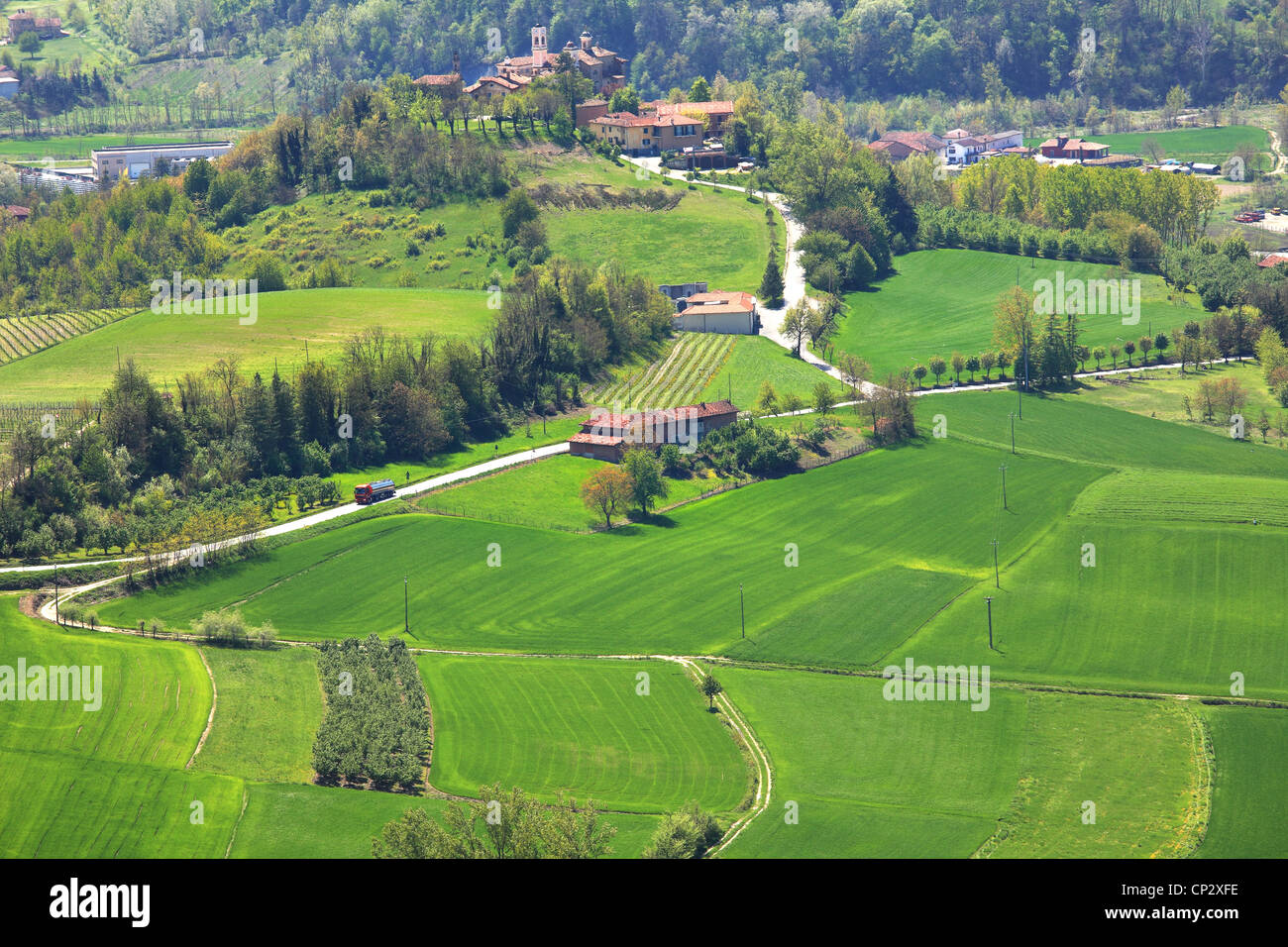 Aerial view village in green hi-res stock photography and images - Alamy
