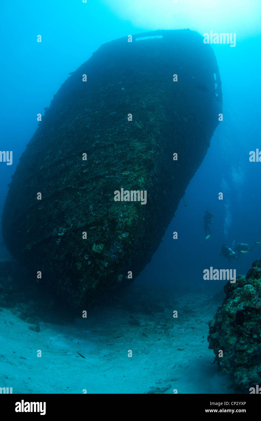Wreck of the Kudimaa at South Ari atoll, Maldives Stock Photo
