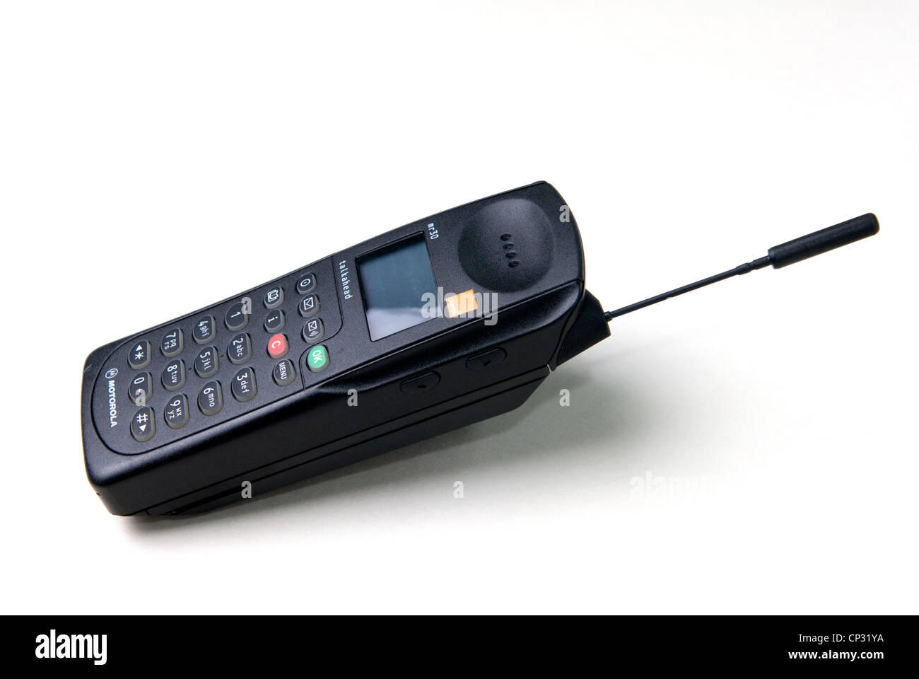 generic image of a Motorola mr30 mobile phone launched in 1994 with the  advertising tag of "small neat lightweight phone" ! Stock Photo - Alamy