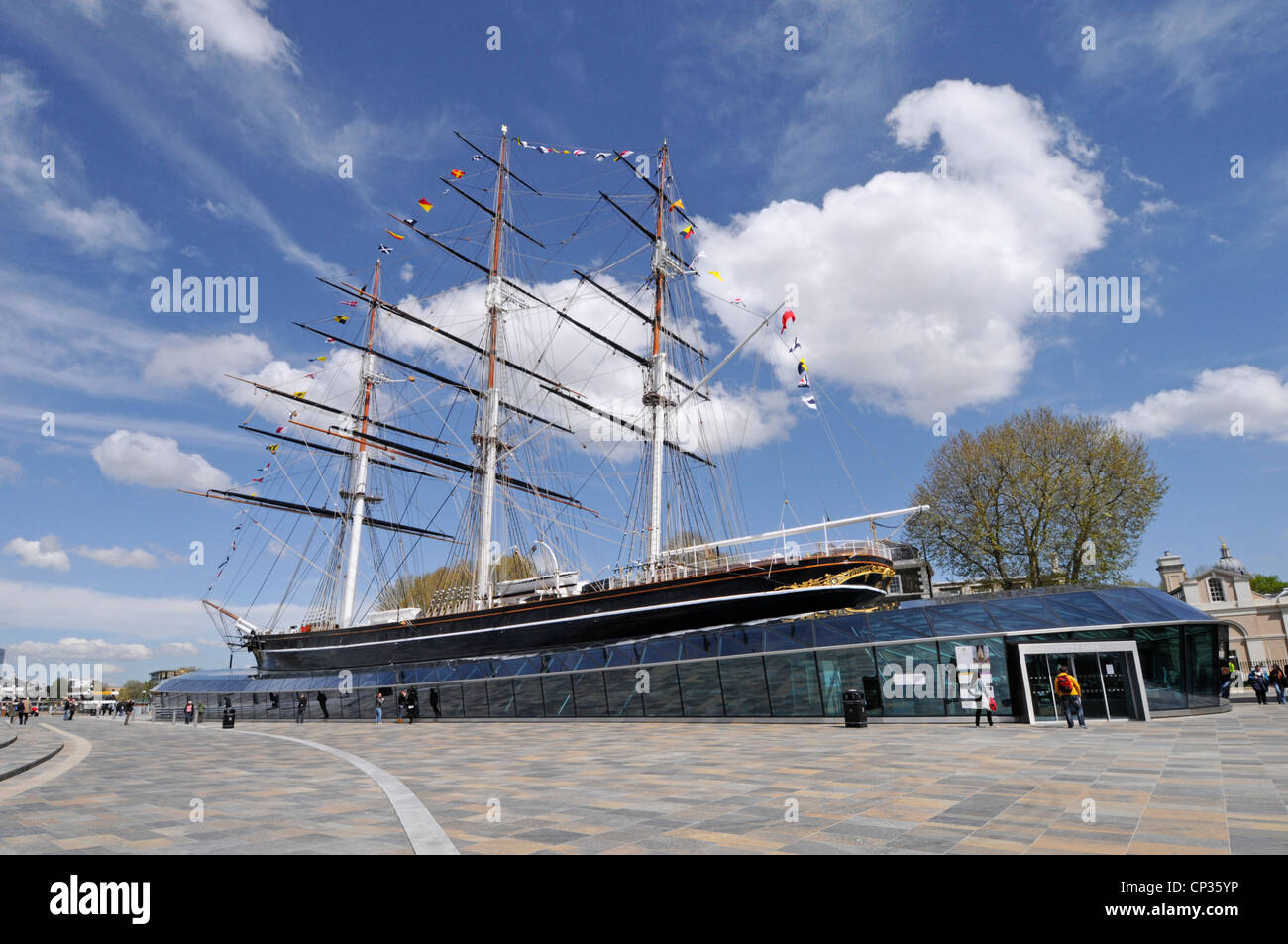 Victorian historical restored Cutty Sark British tea clipper ship part of National Historic Fleet at Greenwich London England UK Stock Photo