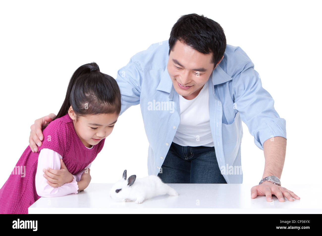 Father daughter playing rabbit hi-res stock photography and images - Alamy