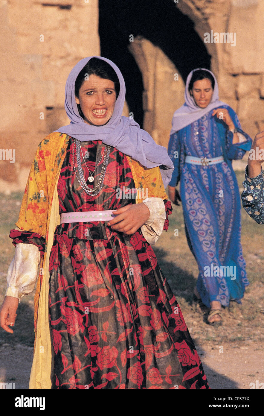 Indigenous women in local costumes Harran anl urfa Turkey Stock