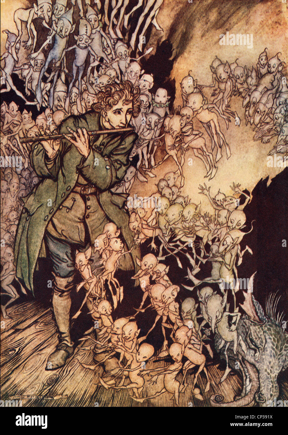 He played until the room was entirely filled with gnomes. Grimm's Fairy Tale, The Gnome Stock