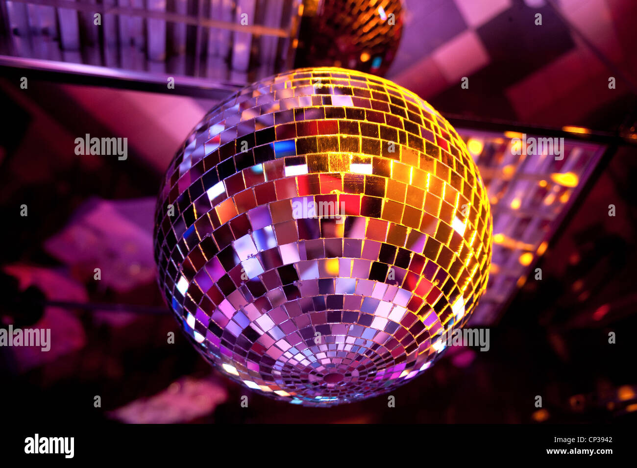 Disco ball light reflection background Stock Photo - Alamy