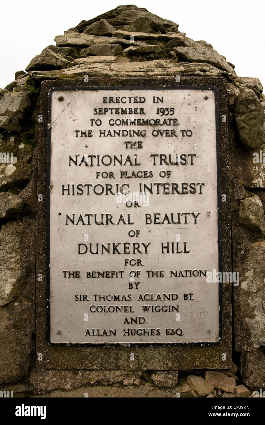 Sign on top of Dunkery Beacon Stock Photo - Alamy