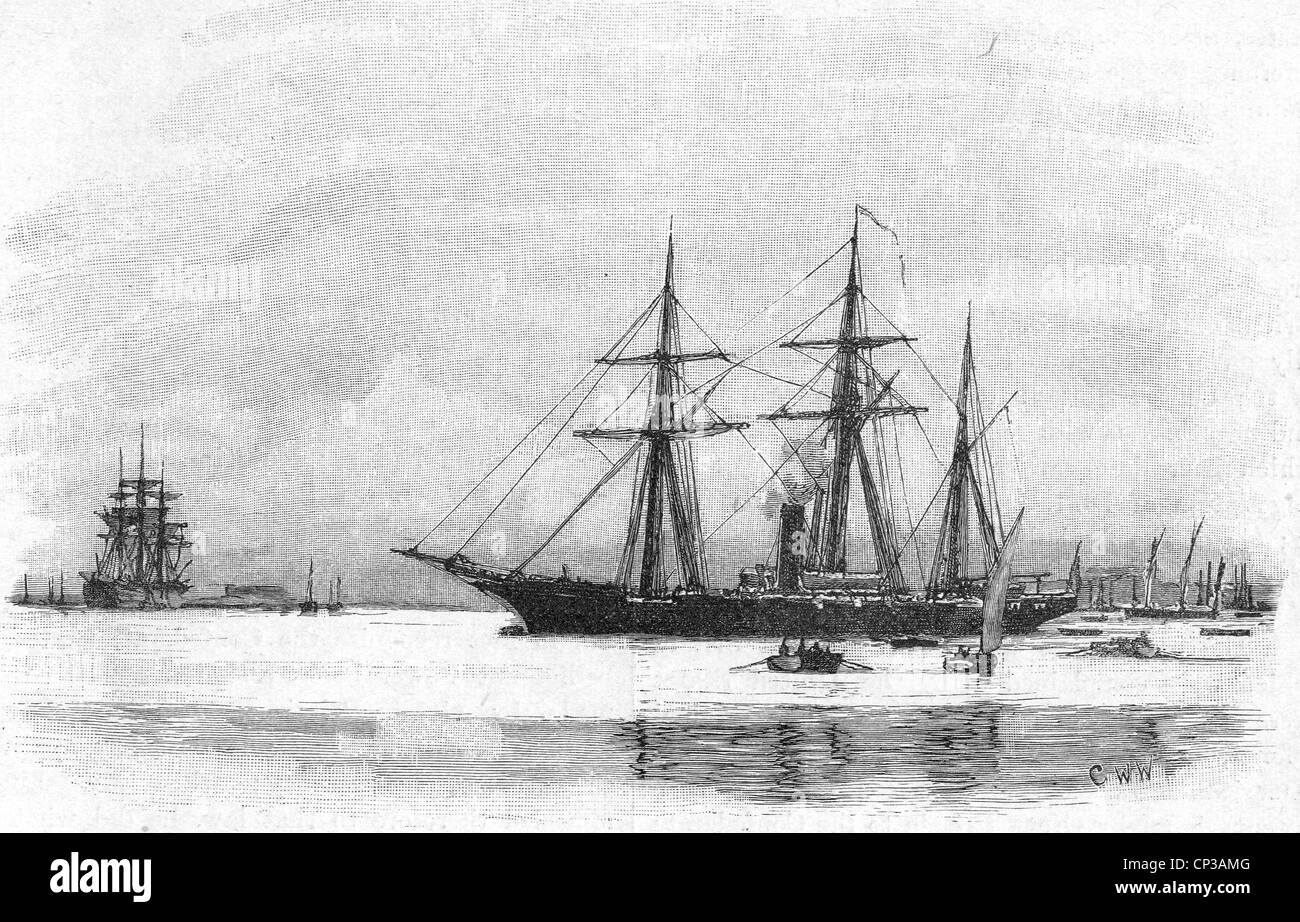 CSS ALABAMA Sloop of war built by John Laird at Birkenhead for the American Confederate States navy Stock Photo