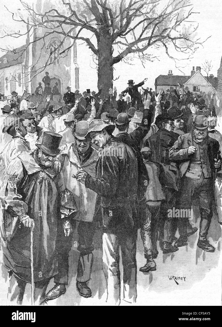 NATIONAL AGRICULTURAL LABOURERS strike of 1872 is joined by a group from Warwickshire Stock Photo