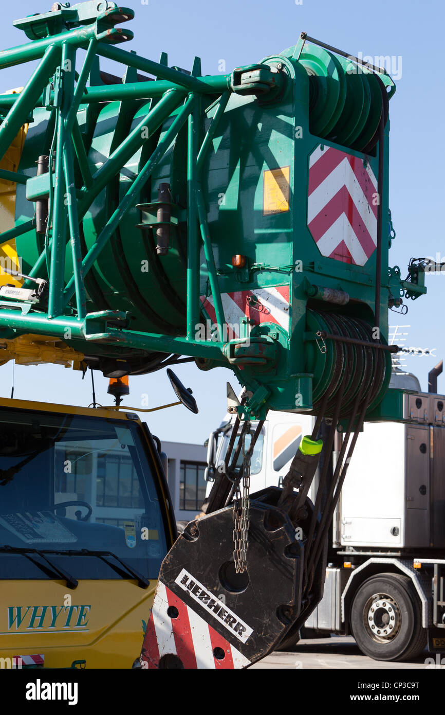 Mobile cranes for cargo handling at Montrose Port Scotland UK Stock