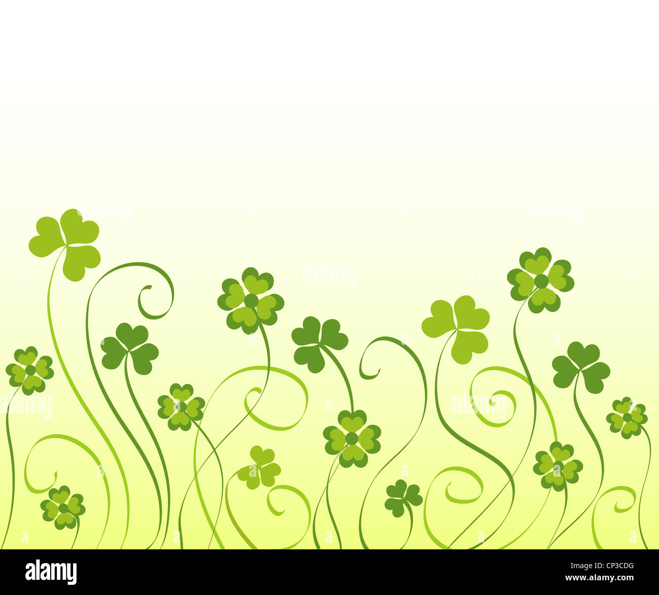 Green lucky shamrocks and clovers design Stock Photo