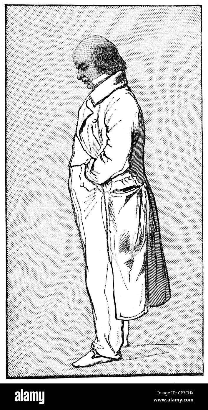 Pierre-Jean de Béranger, 1780 - 1857, a French lyric poet and lyricist,v Stock Photo