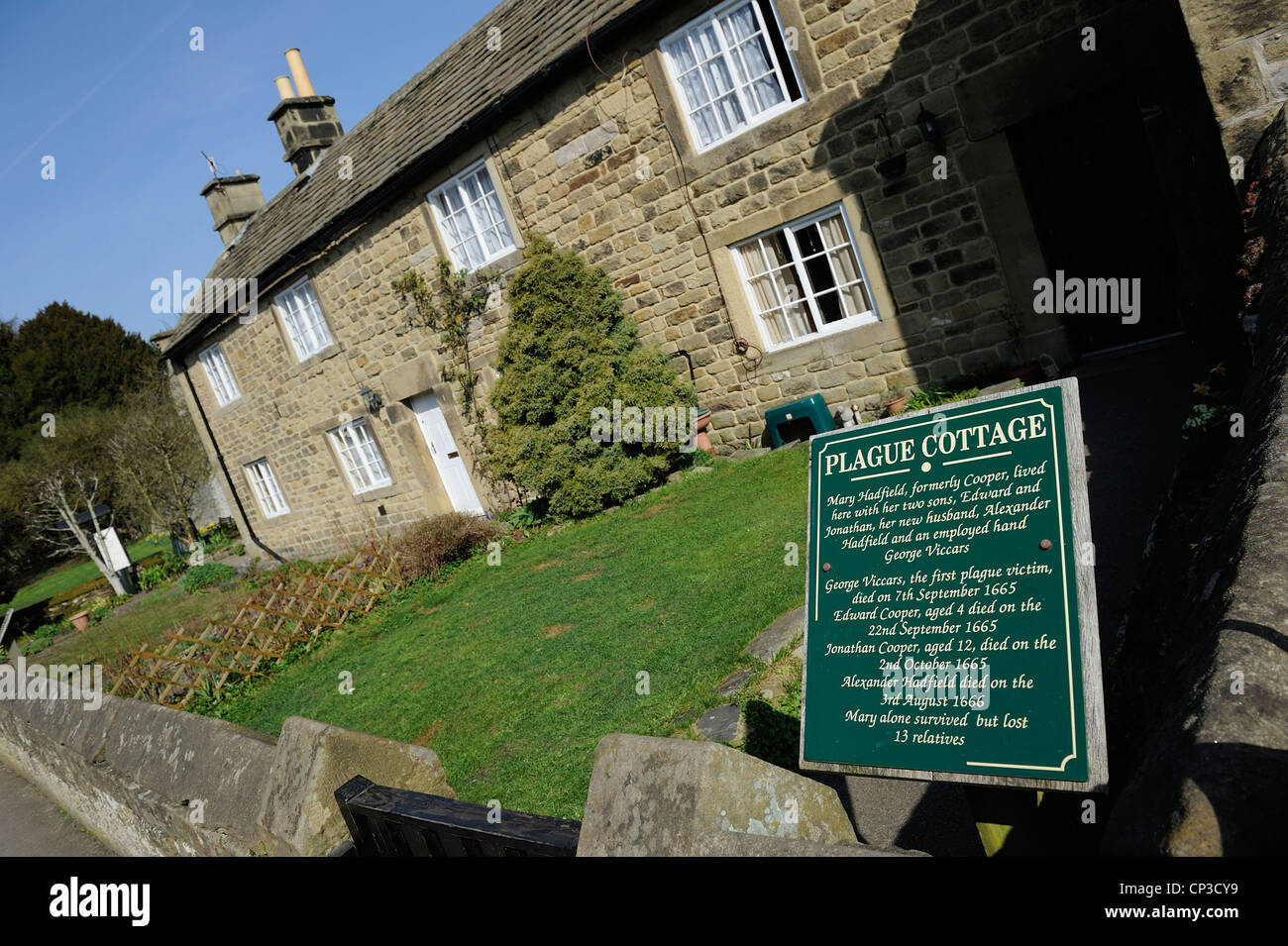plague cottage Eyam Derbyshire home of mary hadfield formely cooper. england uk Stock Photo