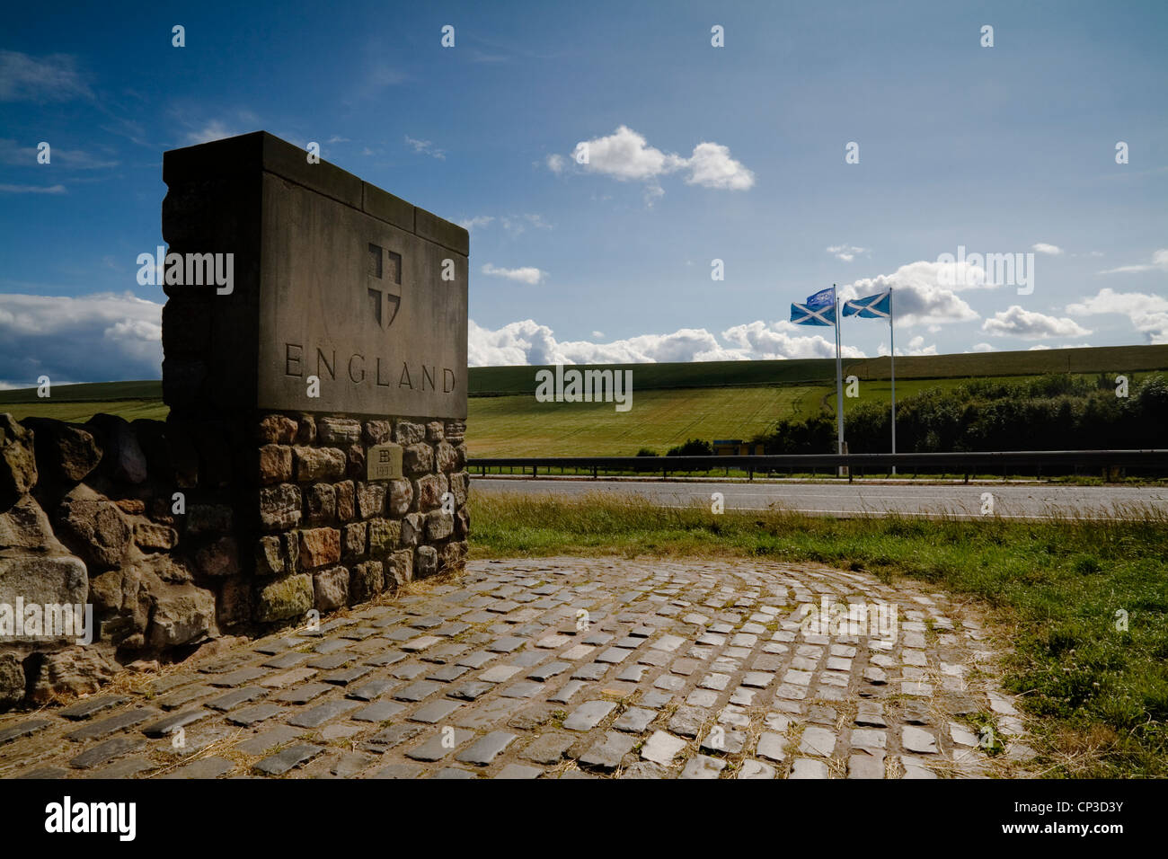 England Scotland Border Stock Photo