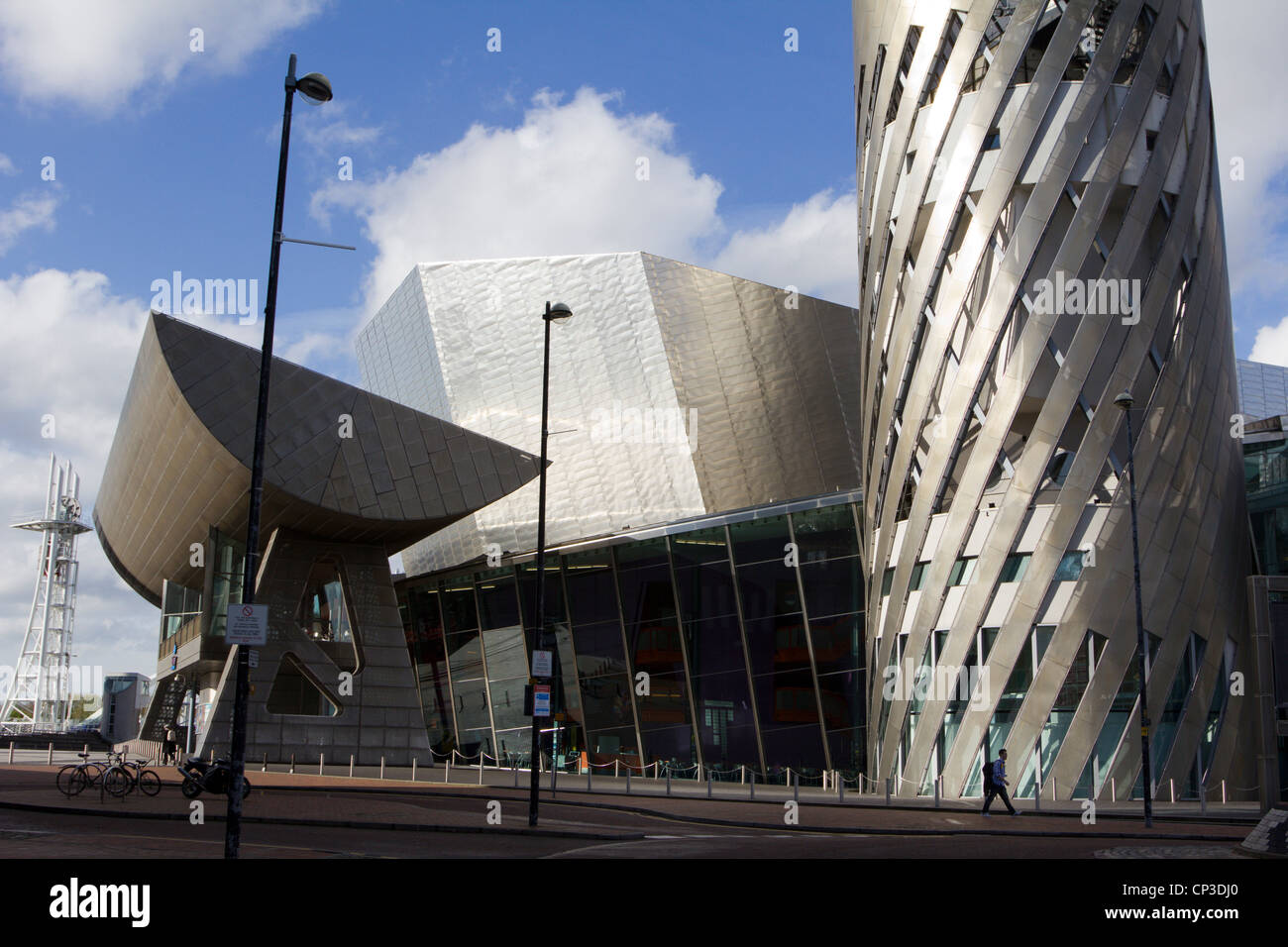 The Lowry theatre and gallery complex situated on Pier 8 at Salford Quays, Greater Manchester, England. Stock Photo