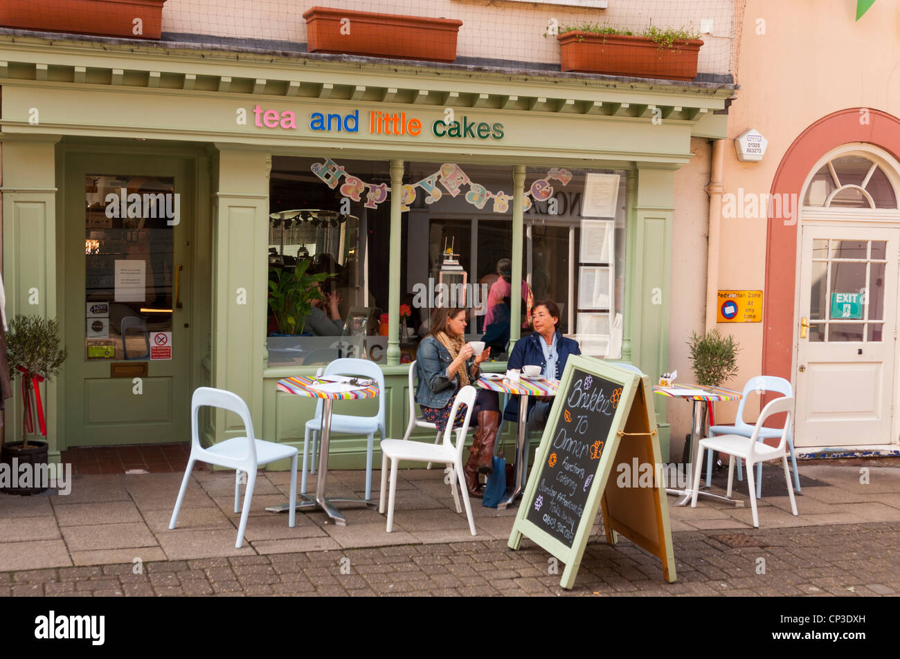 The tea and little cakes cafe tea shop in Norwich , Norfolk , England , Britain , Uk Stock Photo