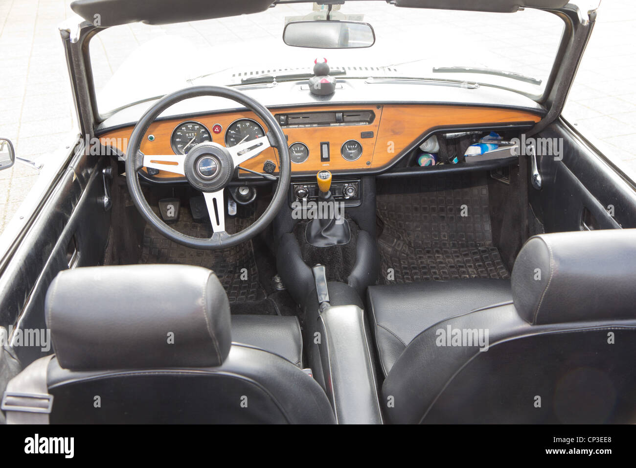 Vintage race car TRIUMPH Spitfire MK I interior from 1964 Stock Photo