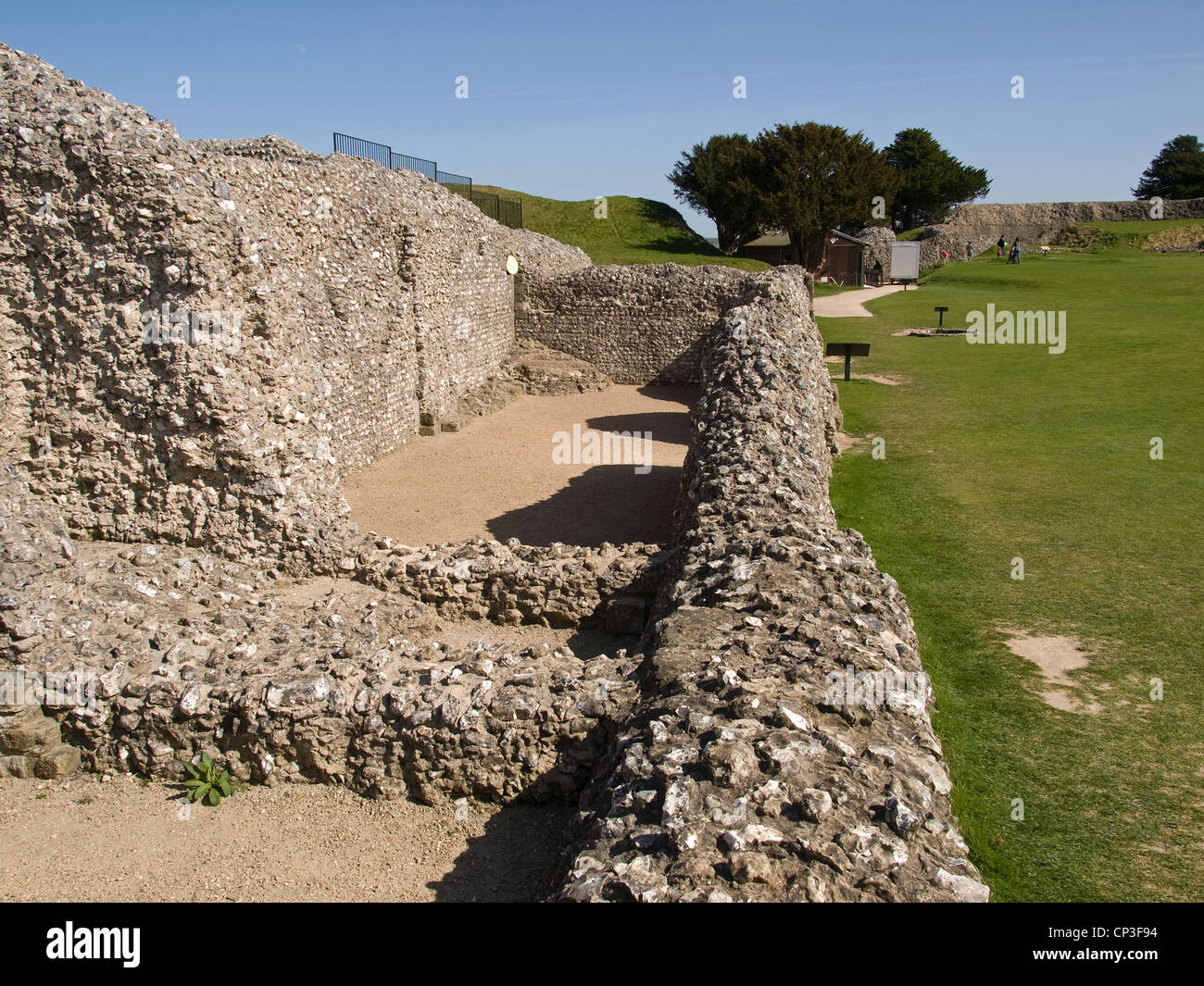 The ruins of Iron Age hill fort Old Sarum Salisbury Wiltshire Hampshire ...