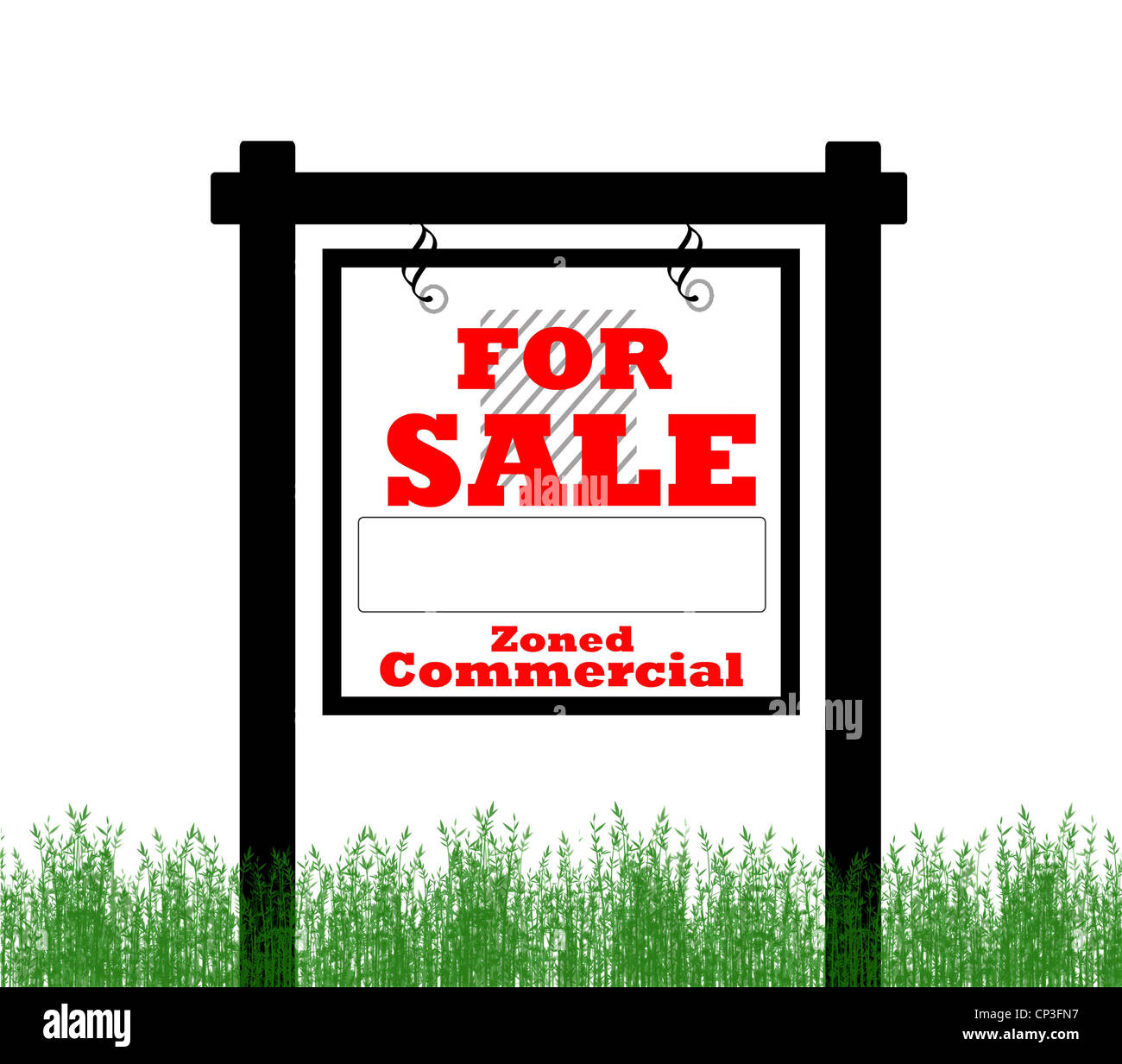 Real Estate home for sale sign,zoned commercial Stock Photo Alamy