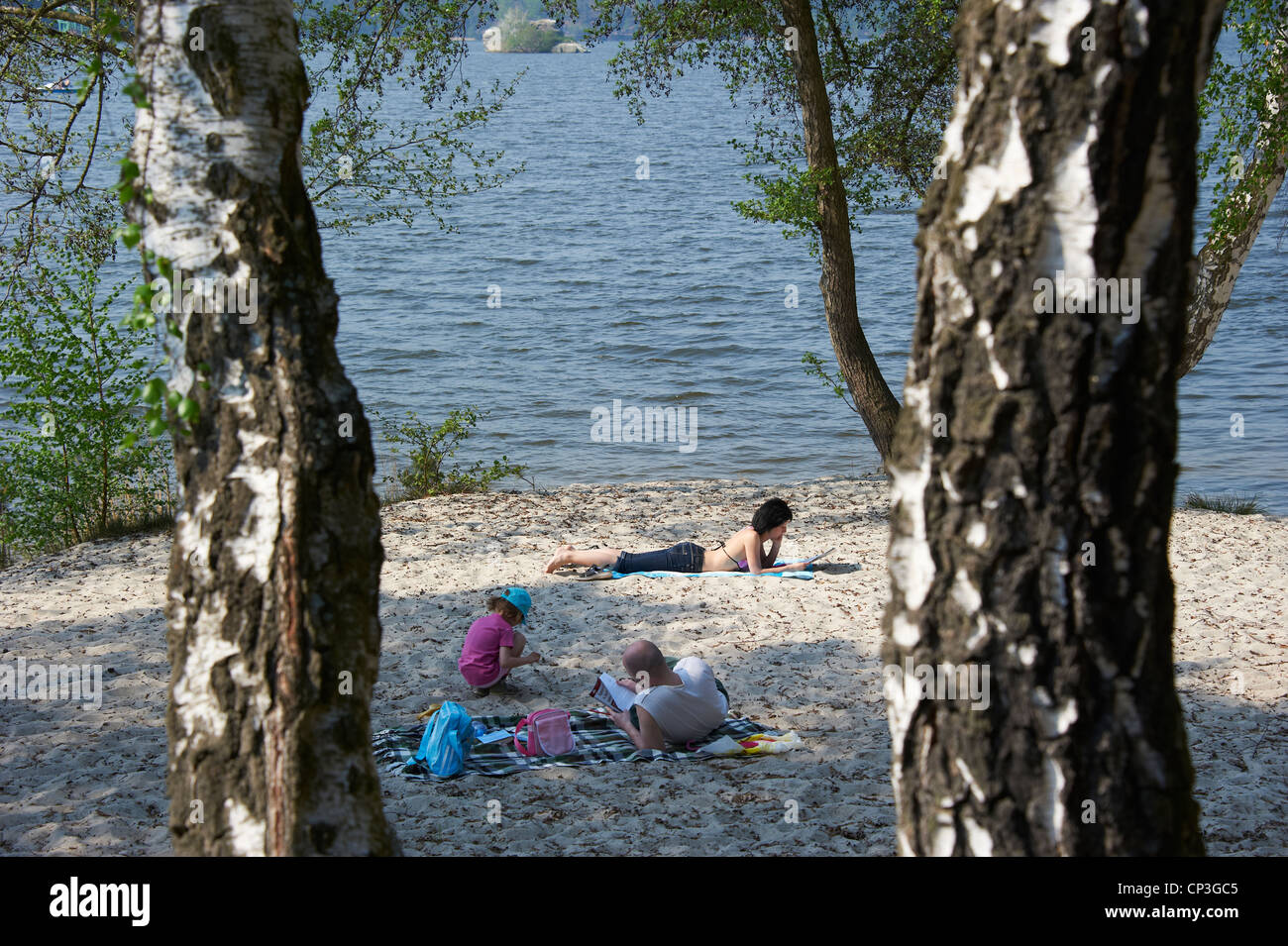 Macha lake, tourist centre Doksy, beach, Czech Republic Stock Photo