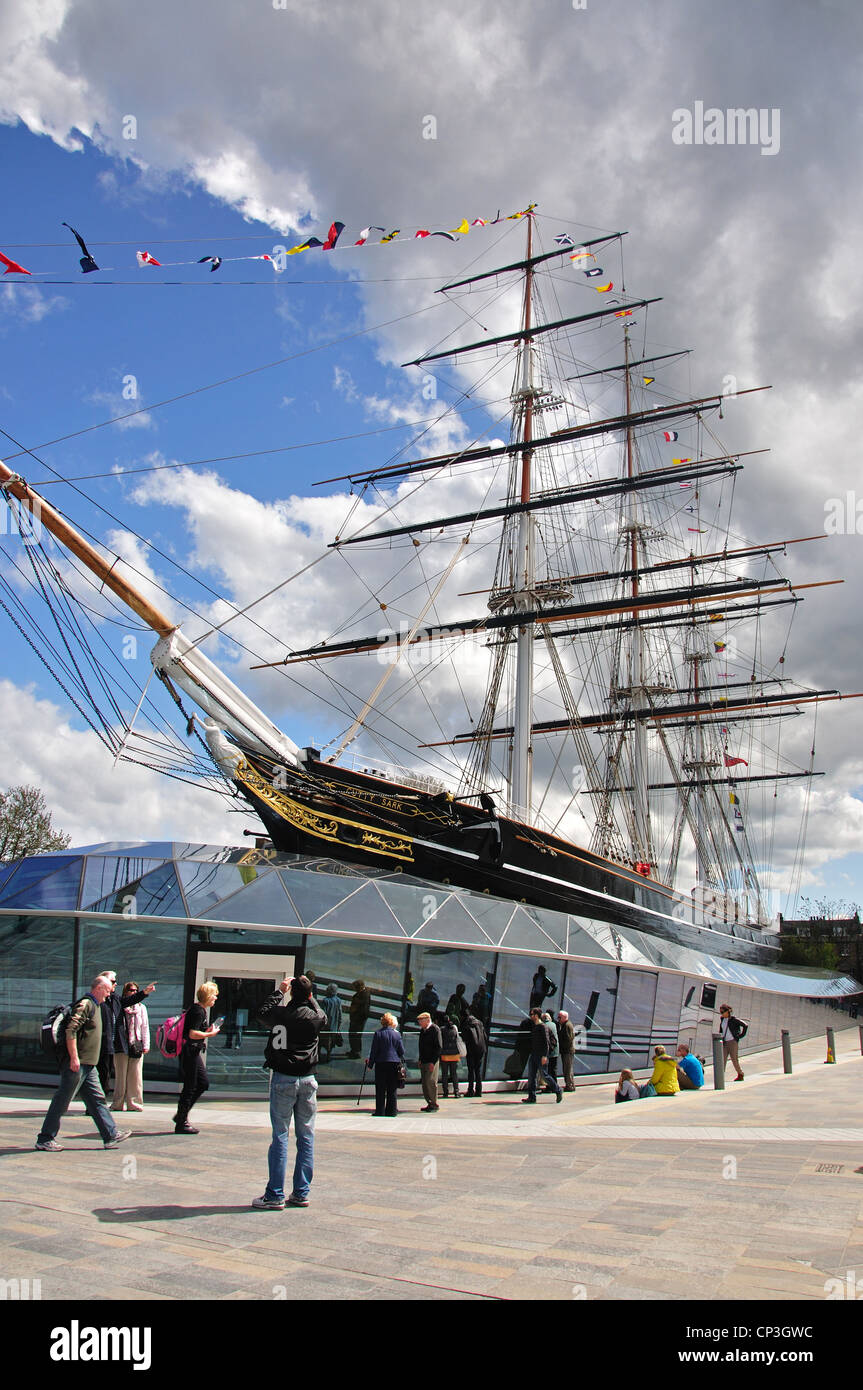 The restored 'Cutty Sark' Clipper Ship, Greenwich, London Borough of Greenwich, Greater London, England, United Kingdom Stock Photo