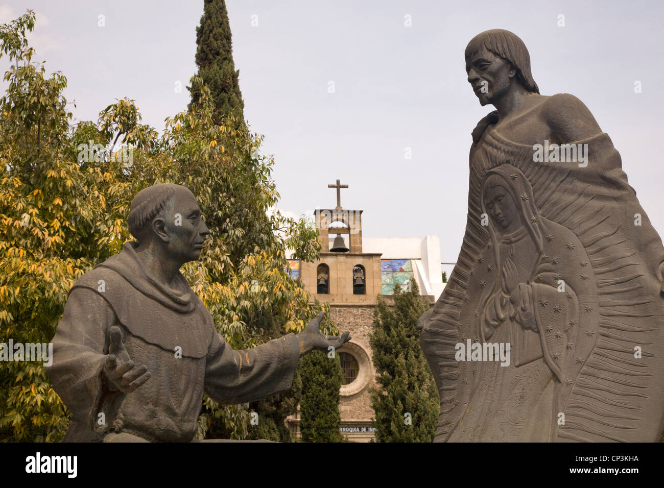 Guadalupe Revelation Statue Shrine of the Guadalupe, Mexico City Stock