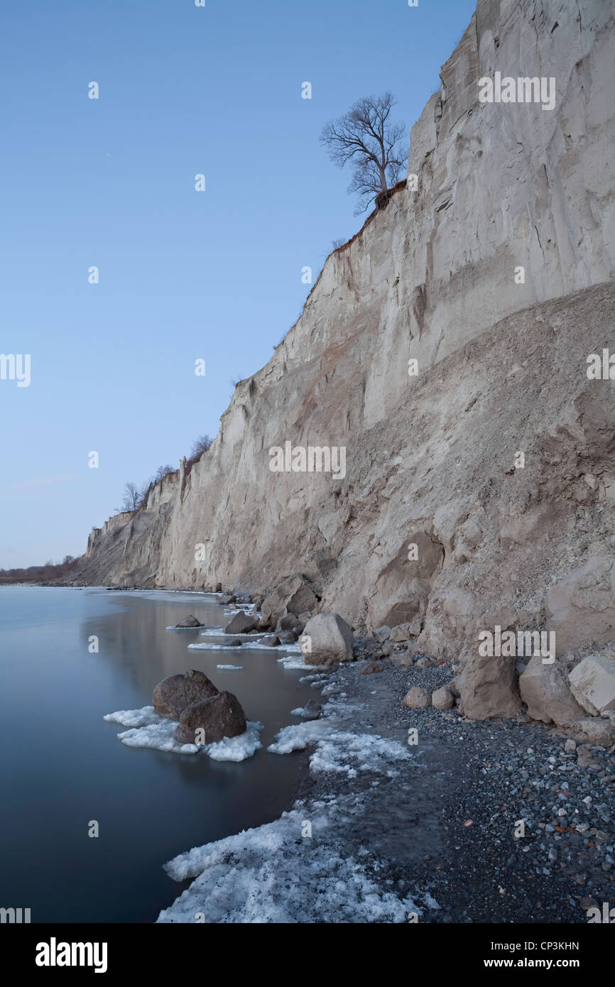 Wintertime at the Scarborough Bluffs in Bluffer's Park, Scarborough, Ontario, Canada. Stock Photo