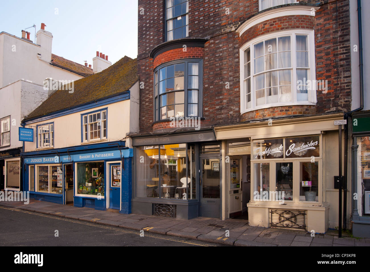 HASTINGS, EAST SUSSEX, UK APRIL 30, 2012 Shops in High Street in the