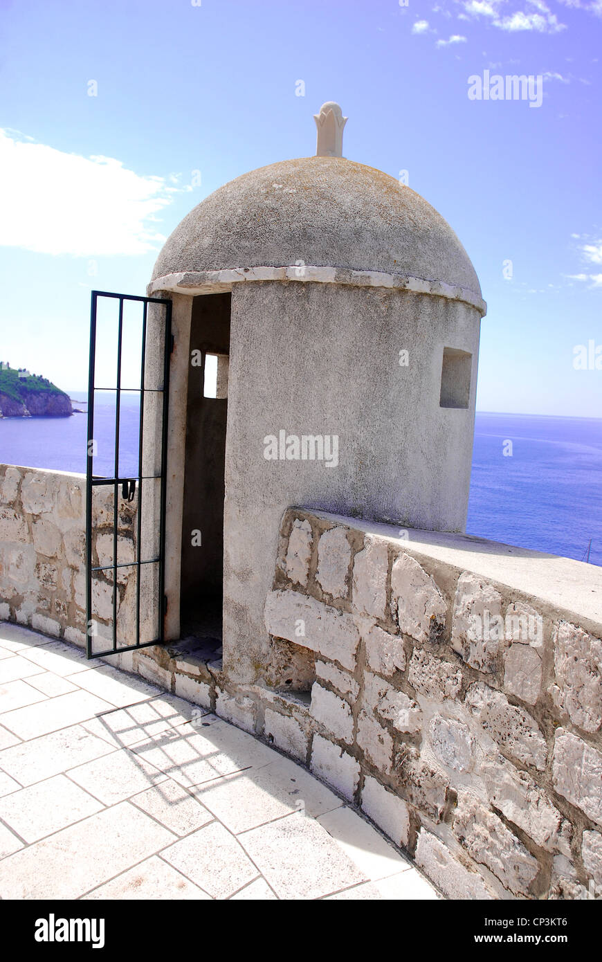 Old castle tower in the city of Dubrovnik. Stock Photo