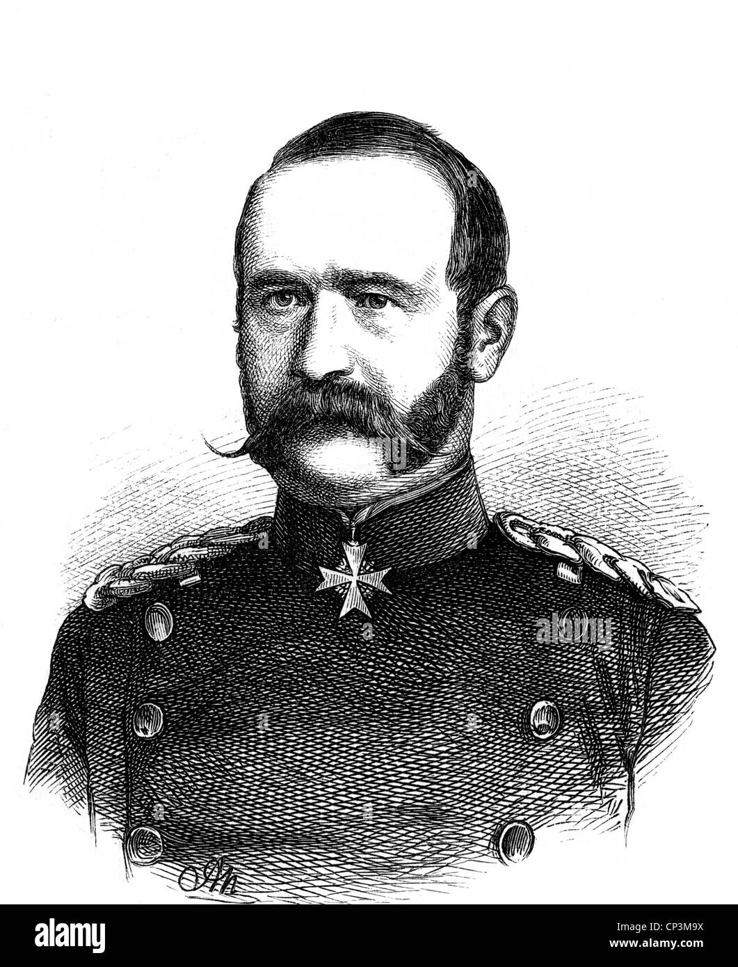 Kummer, Rudolf Ferdinand von, 11.4.1816 - 1900, Prussian general, portrait, wood engraving, circa 1870, Stock Photo