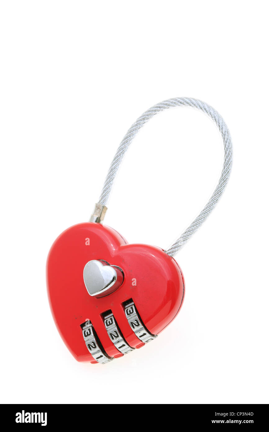 Red hart shaped padlock Stock Photo - Alamy