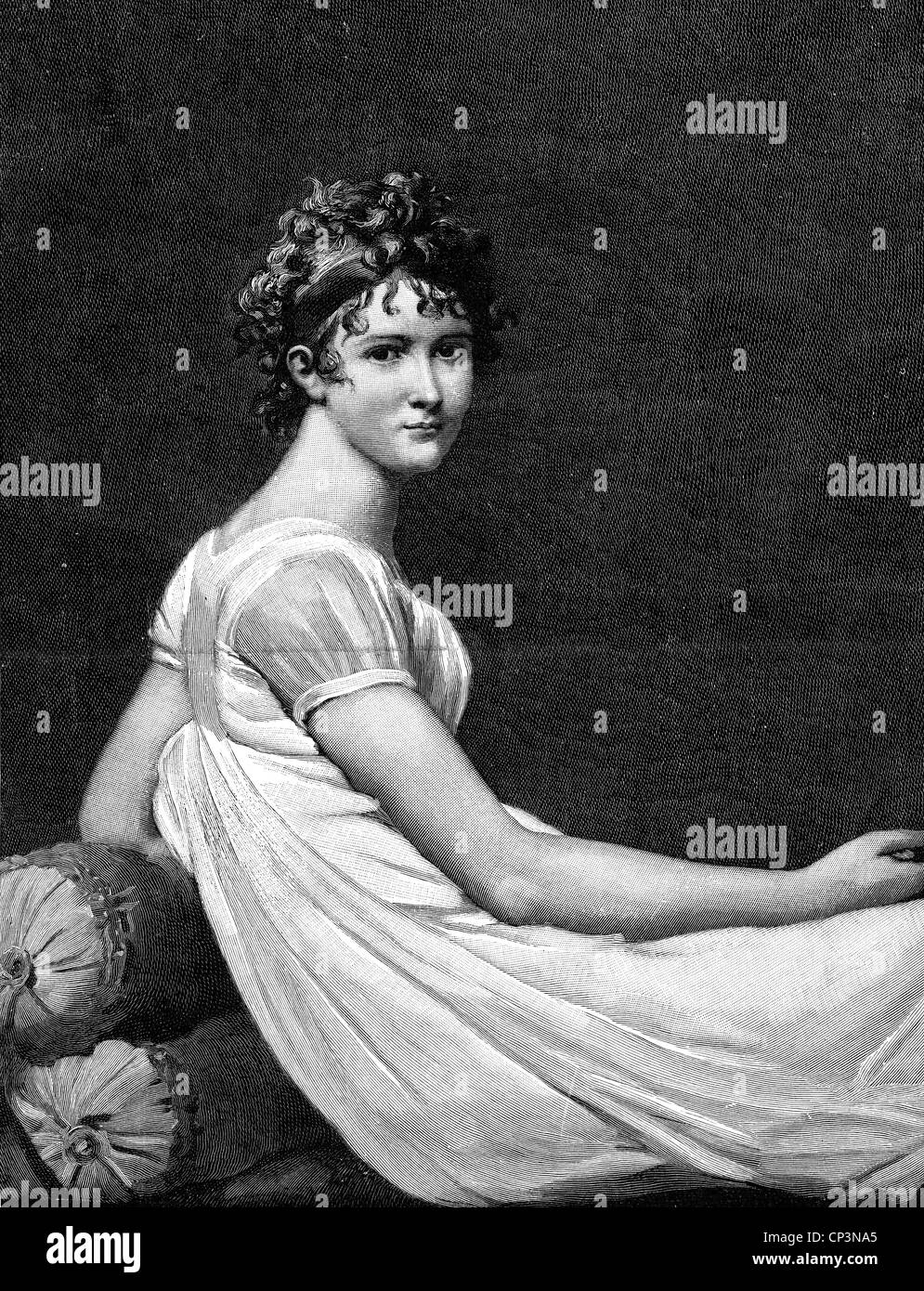 Wood engraving after painting by jacques louis david 1800 Black and