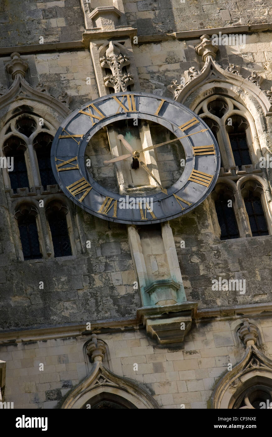 Canterbury Cathedral Clock, Canterbury, Kent, England, UK Stock Photo