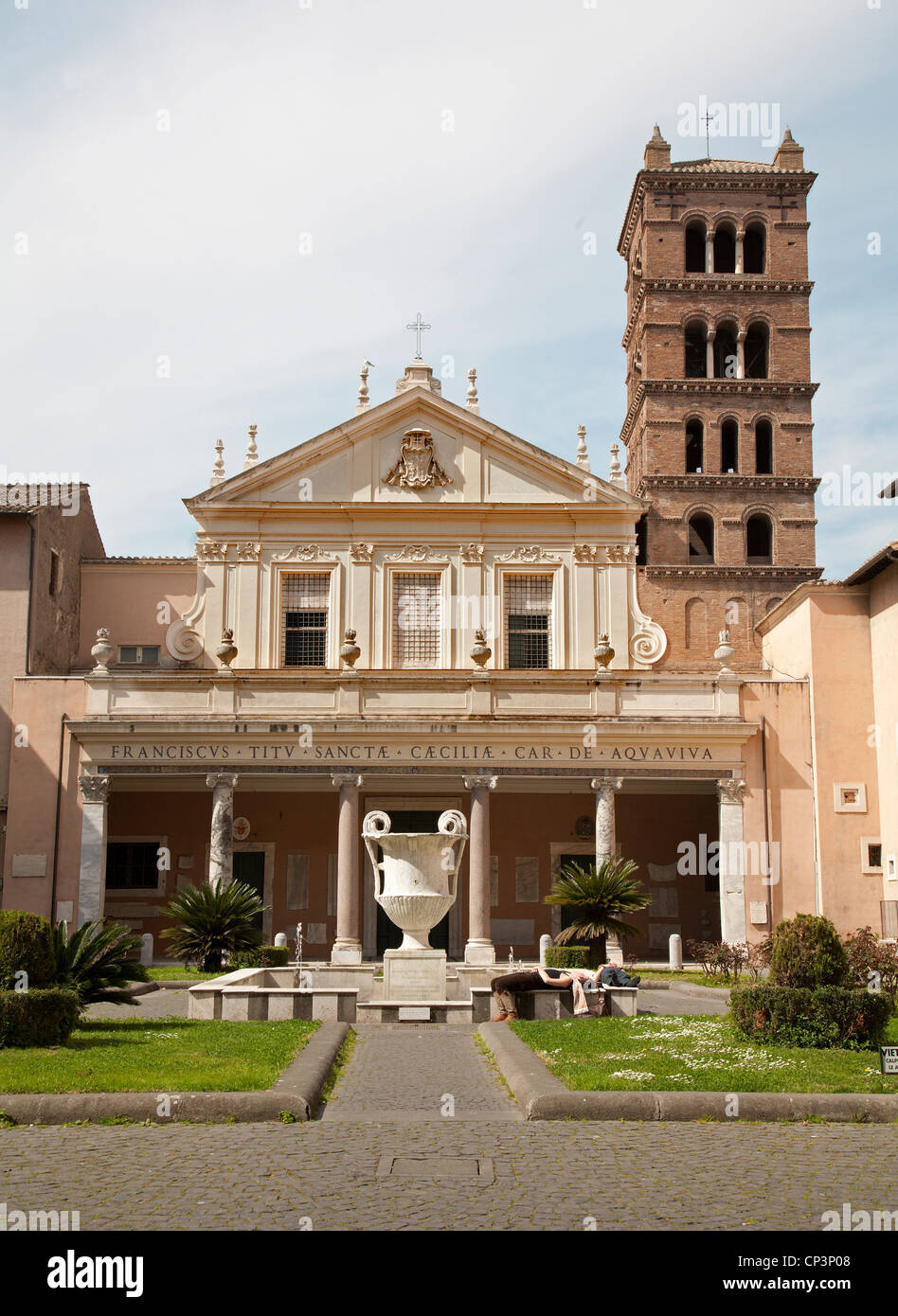 Rome - Santa Cecilia church and atrium Stock Photo