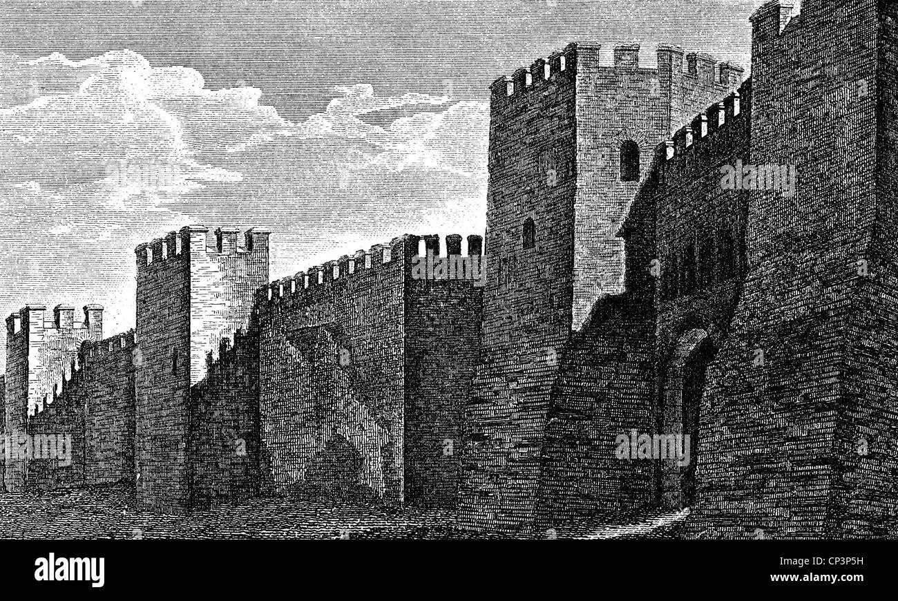 geography/travel, Italy, Rome, city wall, Aurelian Walls, built 271 - 275, Additional-Rights-Clearences-Not Available Stock Photo