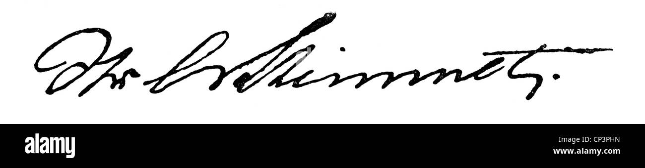 Steinmetz, Karl Friedrich von, 27.12.1796 - 2.8.1877, Prussian general, signature, Stock Photo
