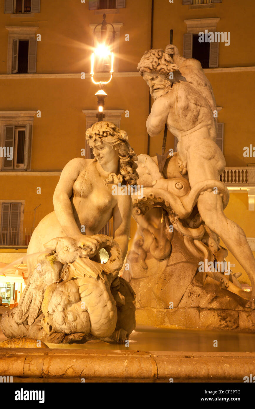 Fountain of neptune 1574 created by giacomo della porta hi-res stock ...