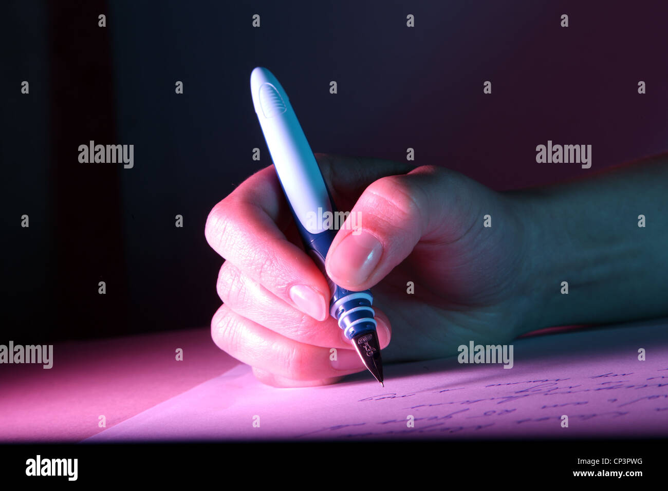 Handwriting with fountain pen and ink Stock Photo - Alamy
