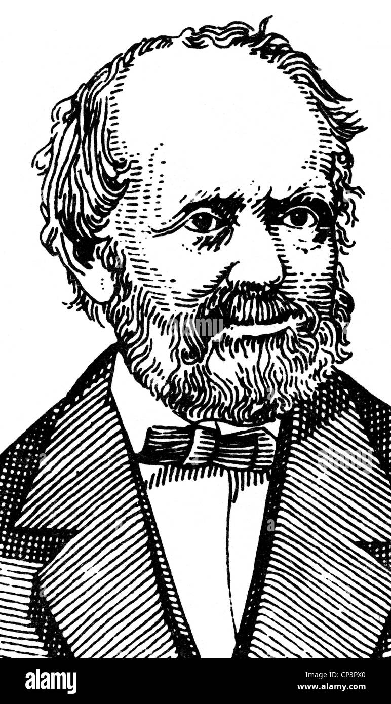 Weber, Wilhelm Eduard, 24.10.1804 - 23.6.1891, German physicist, professor in Goettingen 1831 - 1837, portrait, woodcut, Stock Photo