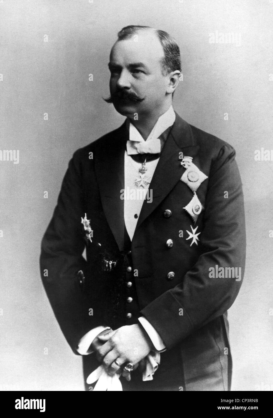 Kotze, Leberecht von, 1850 - 1920, German courtier, half length, circa 1895, Stock Photo