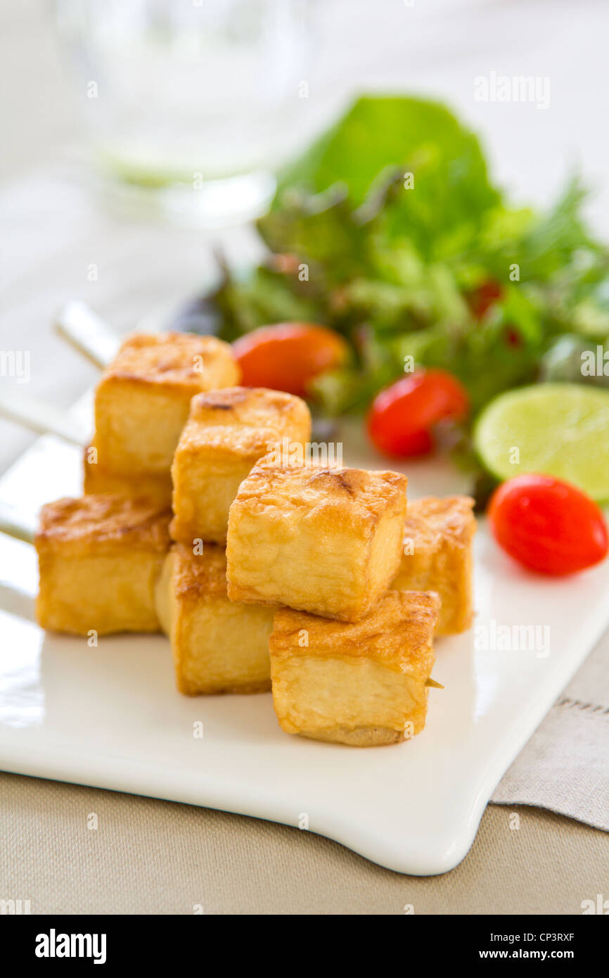Barbecue Teriyaki Tofu with salad Stock Photo Alamy