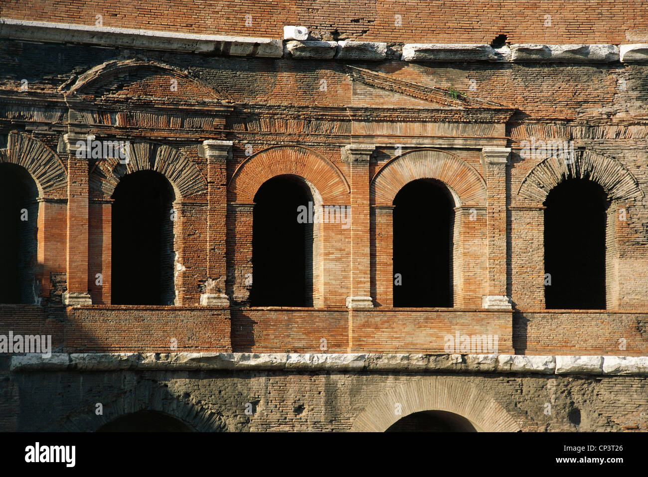 Lazio Rome Imperial Forum Forum of Trajan Trajan's Markets, first century AD, architect Apollodorus of Damascus. Particular Stock Photo
