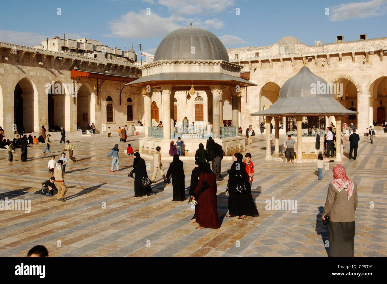 Syria - Aleppo (Halab). The Umayyad Mosque (XI century UNESCO World Heritage List, 1986), the court Stock Photo