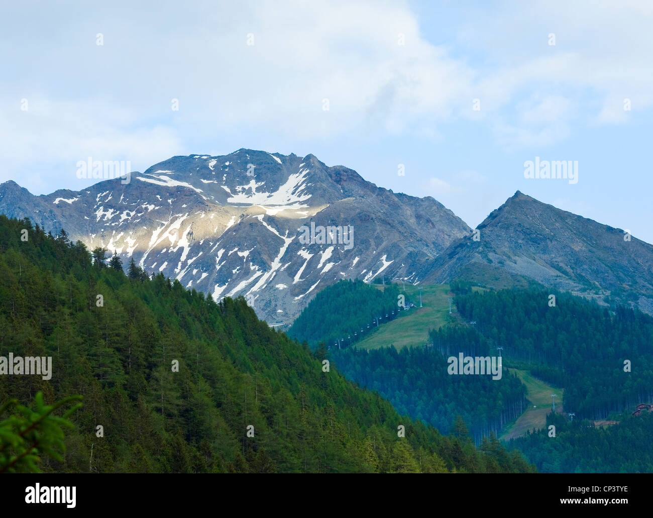 Summer Alps mountains (Austria, view to Italian Dolomites Stock Photo ...