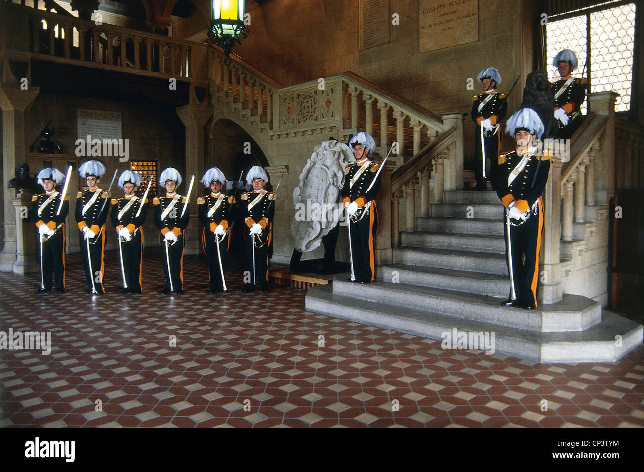 Republic of San Marino San Marino, Grand Council of Guard or Honor Guard or Noble Guard was established in 1741, regent of Stock Photo