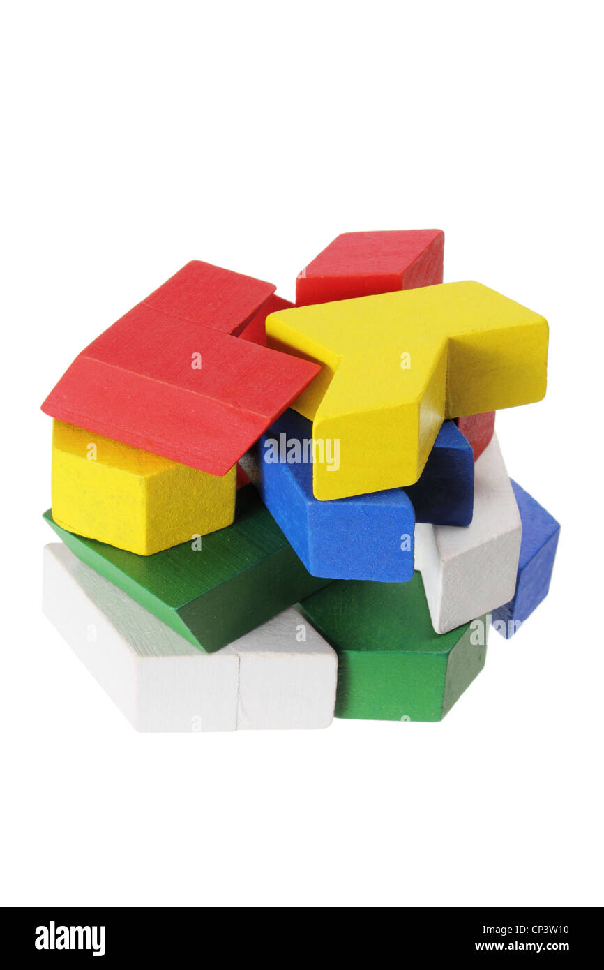 Wooden Puzzle Pieces Stock Photo