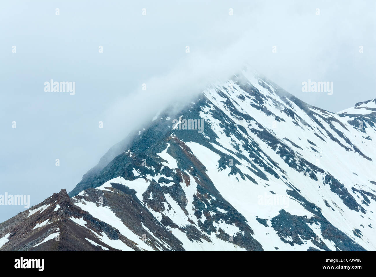 Summer (June) Alp mountain top view from Grossglockner High Alpine Road
