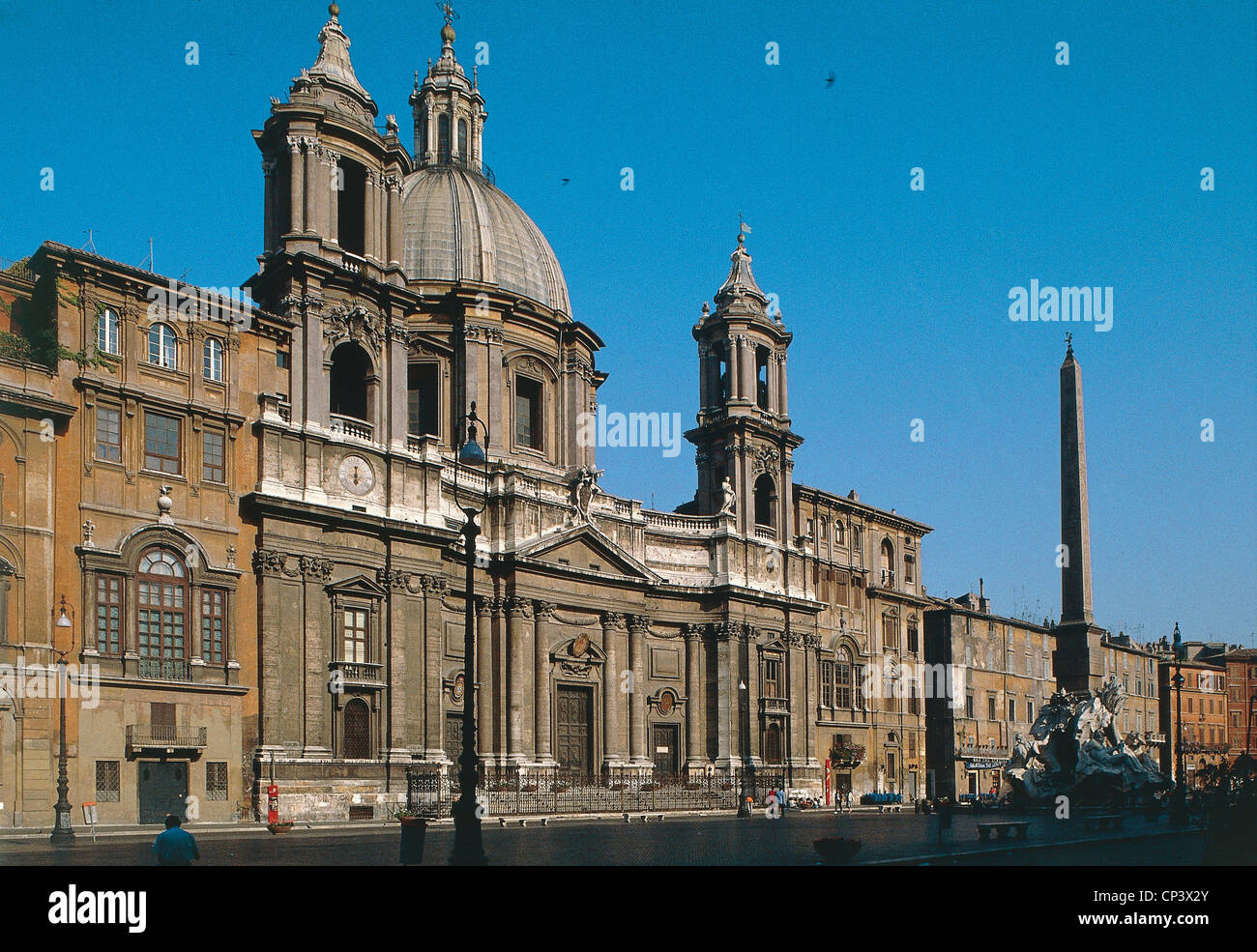 Lazio - Rome. Piazza Navona, Church of St. Agnes in Agony, facade architect Francesco Borromini, 1653-57 Stock Photo