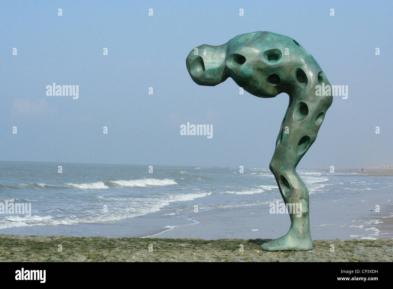 sculpture on Beach KnokkeHeist Stock Photo Alamy