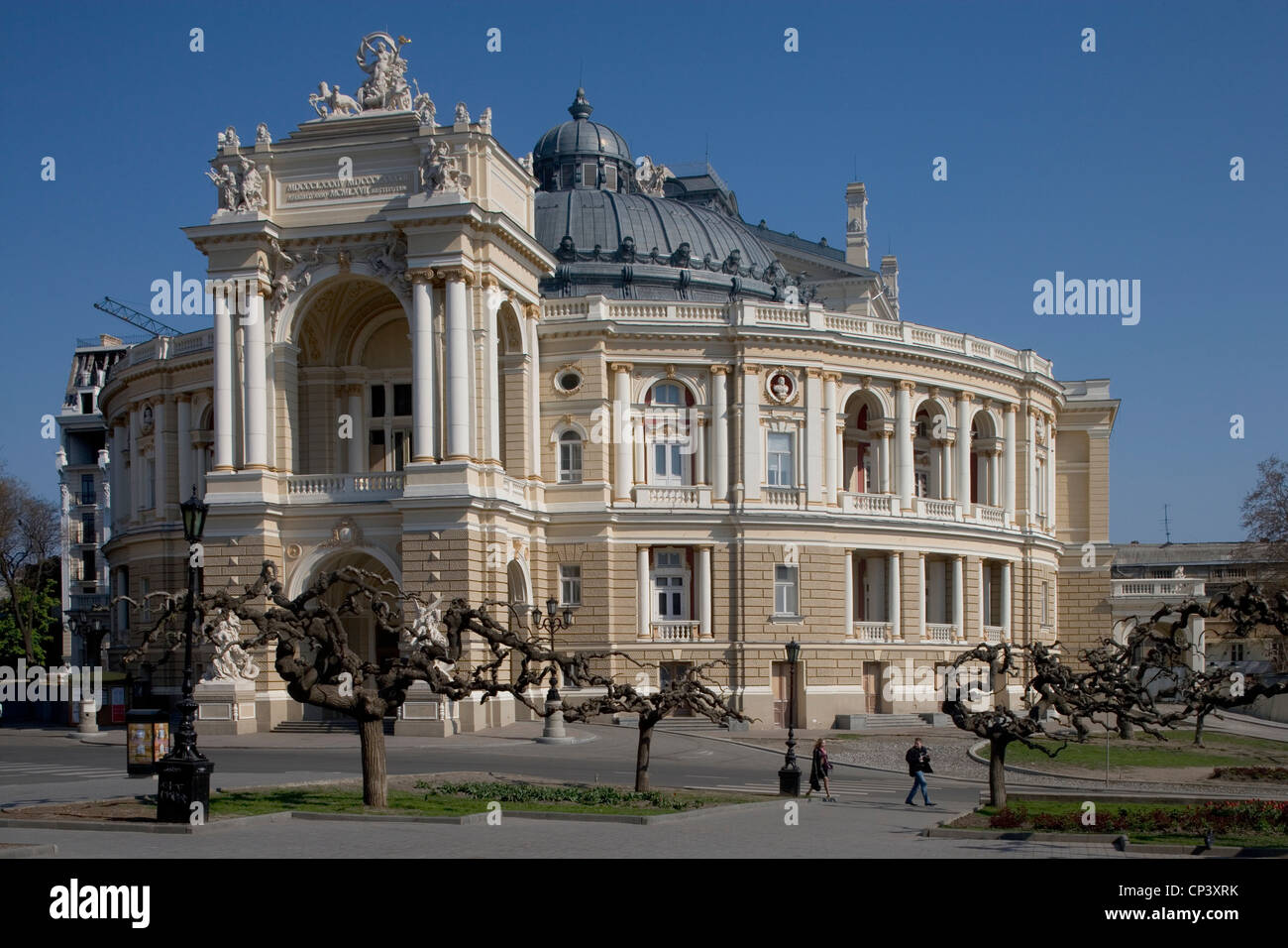 Ukraine - Odessa. The Opera House (designed by the Viennese architects Ferdinand Fellner and Hermann Gottlieb Helmer, 1884-87) Stock Photo